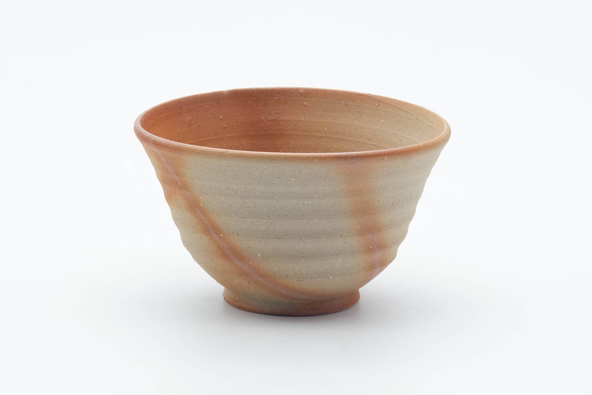 Japanese Teacup - Beige Orange Rice Straw Hidasuki Bizen-yaki Yunomi - 100ml