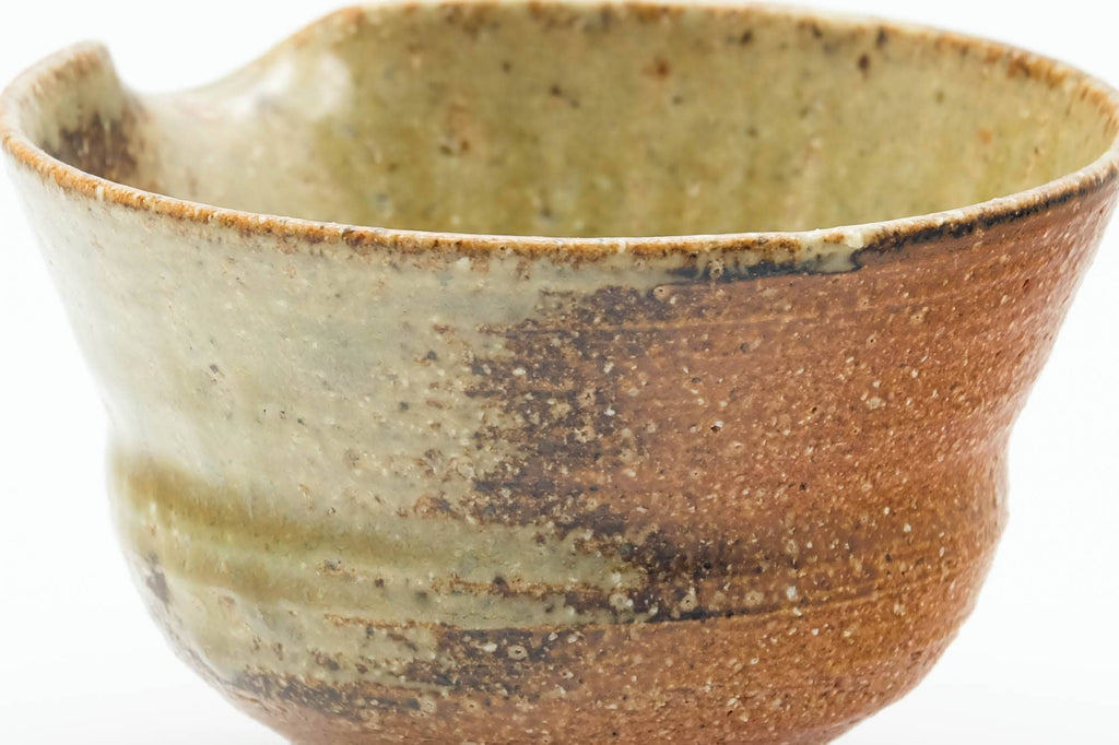 Japanese Katakuchi - Ash Glazed Shigaraki-yaki Spouted Water Cooler - 80ml