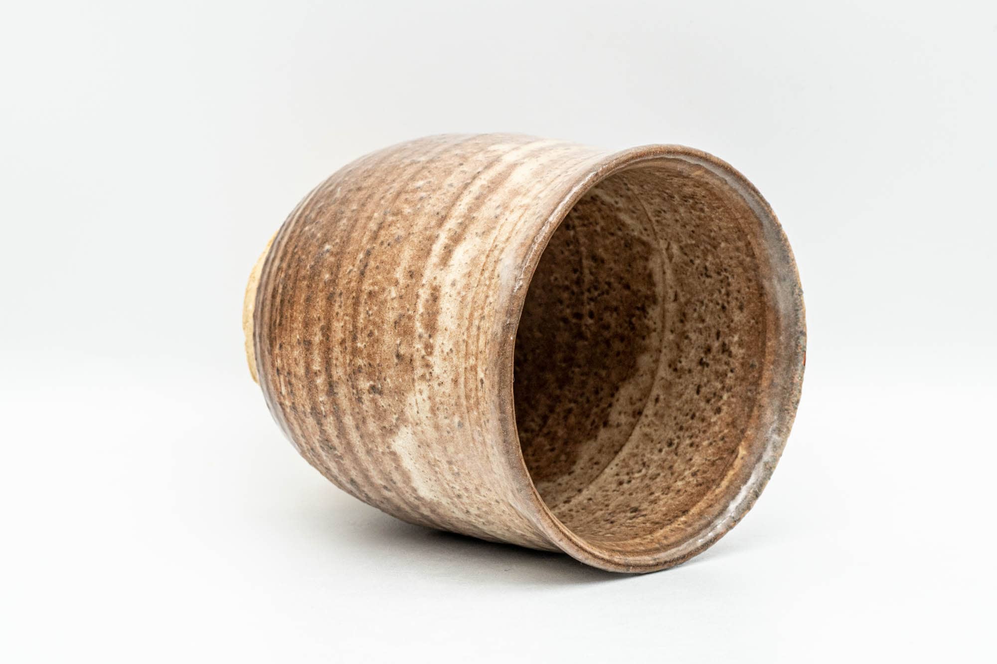 Japanese Teacup - Beige Drip-Glazed Hagi-yaki Yunomi with Wooden Box - 280ml