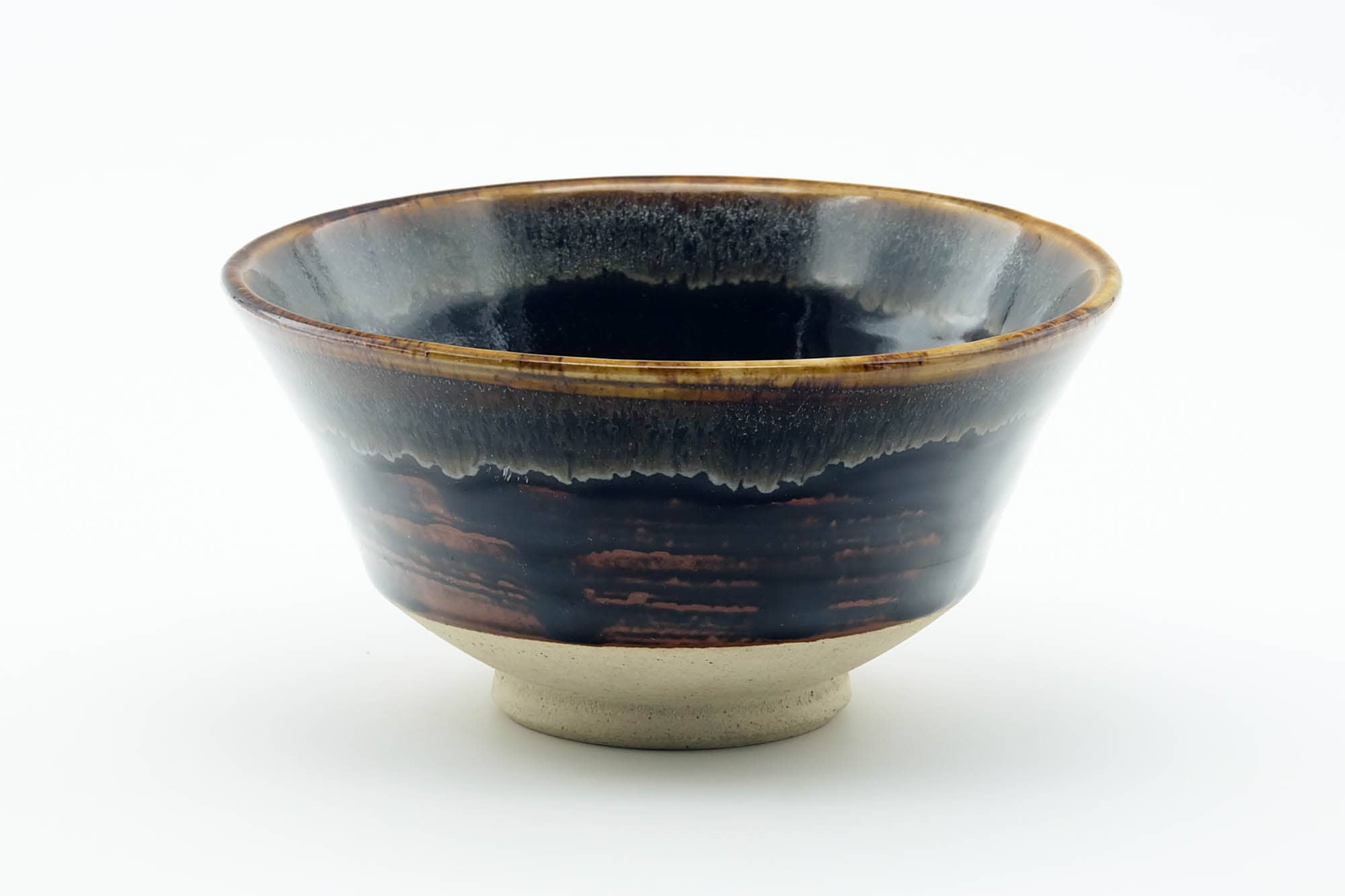 Japanese Matcha Bowl - Brown Drip-Glazed Kyo-yaki Chawan - 200ml