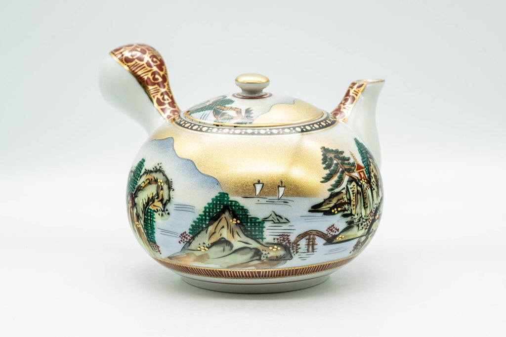 Japanese Kyusu - Golden Mountainous Village Kutani-yaki Debeso Teapot - 450ml