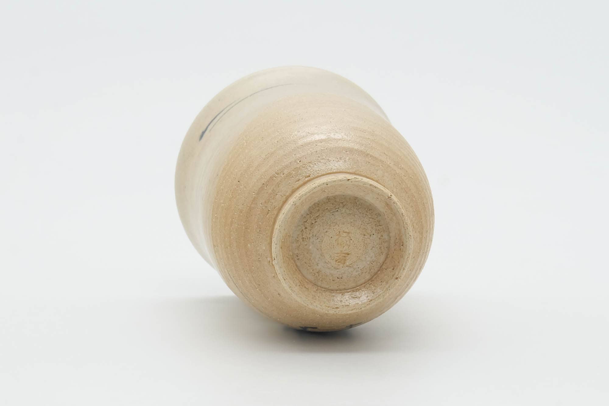 Japanese Teacup - Beige Glazed Egrets Tulip Yunomi - 130ml