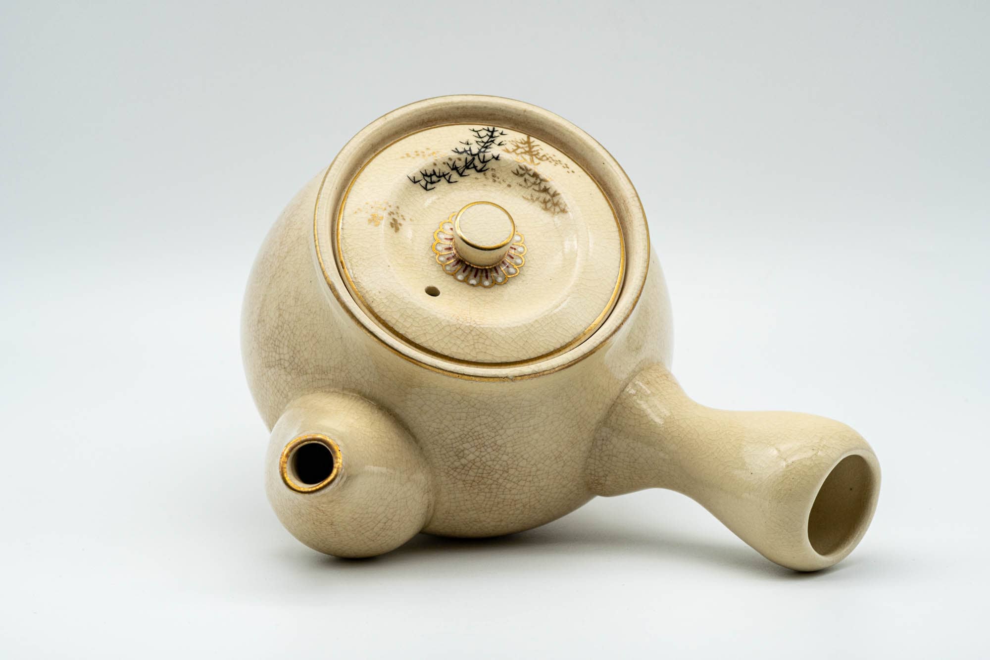Japanese Kyusu - Bamboo Beige Glazed Debeso Teapot - 350ml