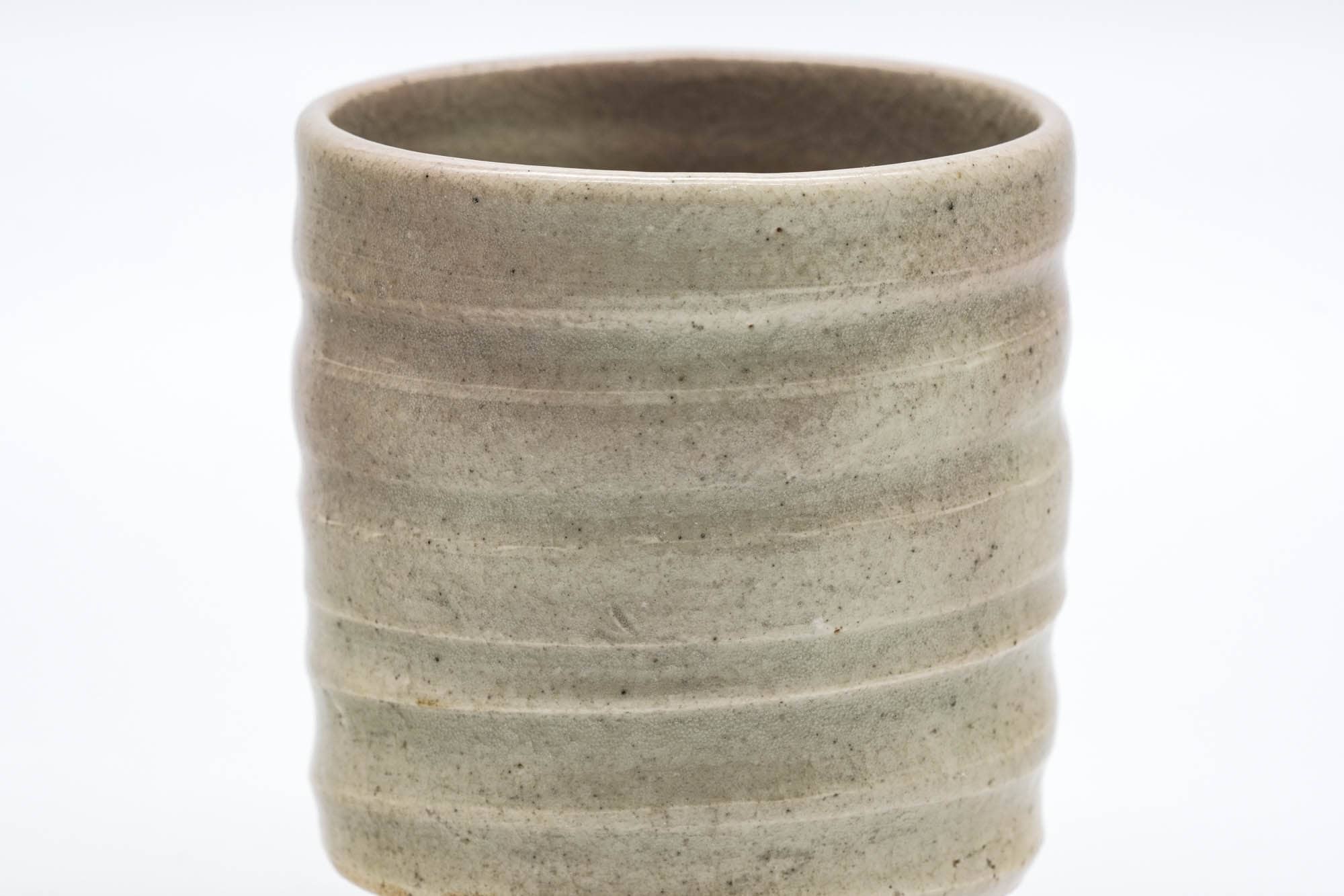 Japanese Teacup - Grey Weathered Hagi-yaki Spiraling Yunomi - 140ml