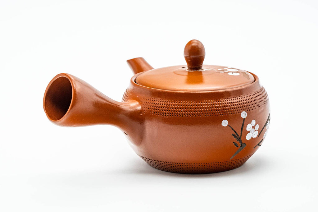 Japanese Kyusu - Ume Plum Blossom Textured Tokoname-yaki Mesh Teapot - 275ml