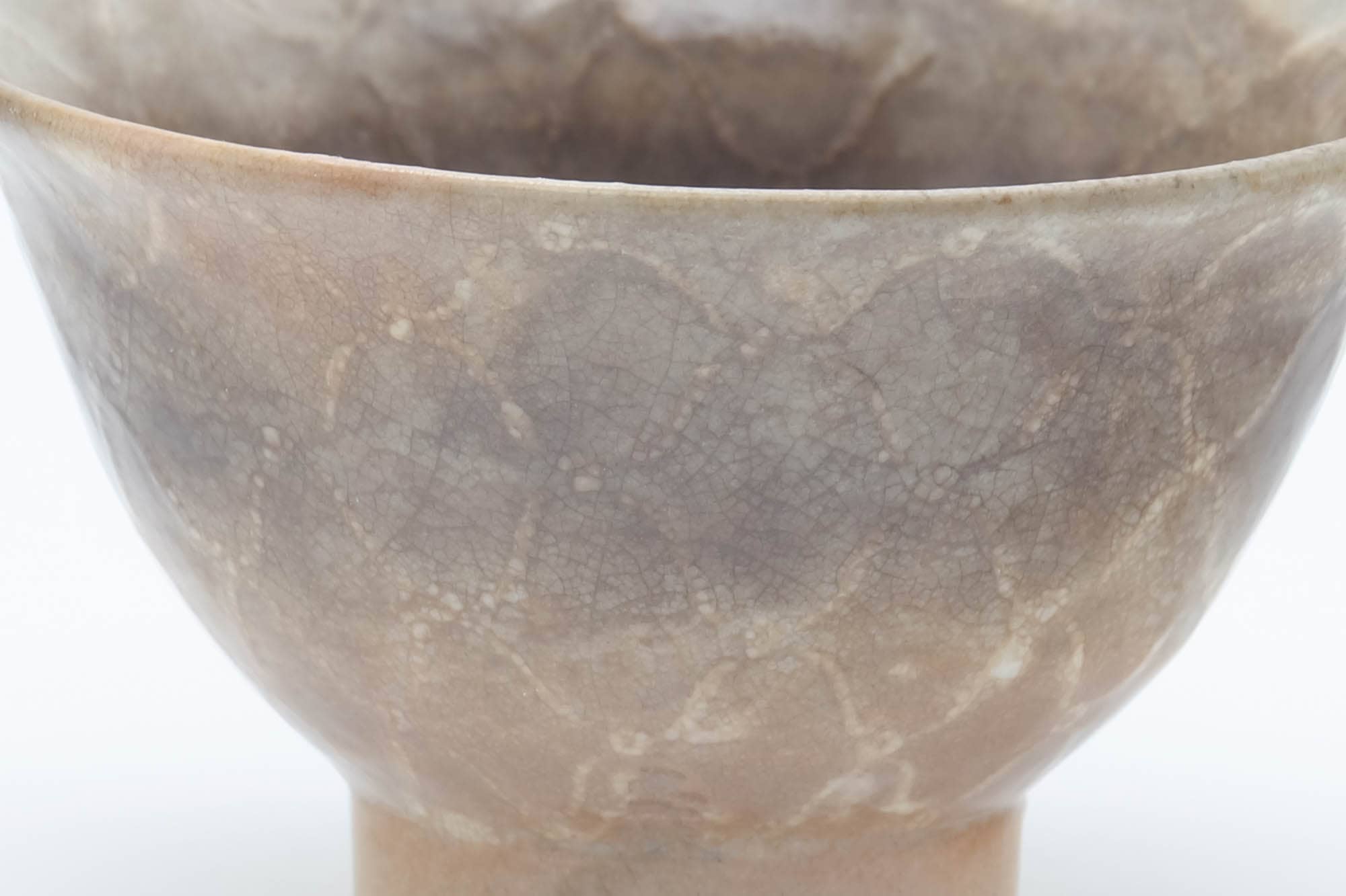 Japanese Teacup - Beige Crazed Glazed Hagi-yaki Yunomi - 80ml