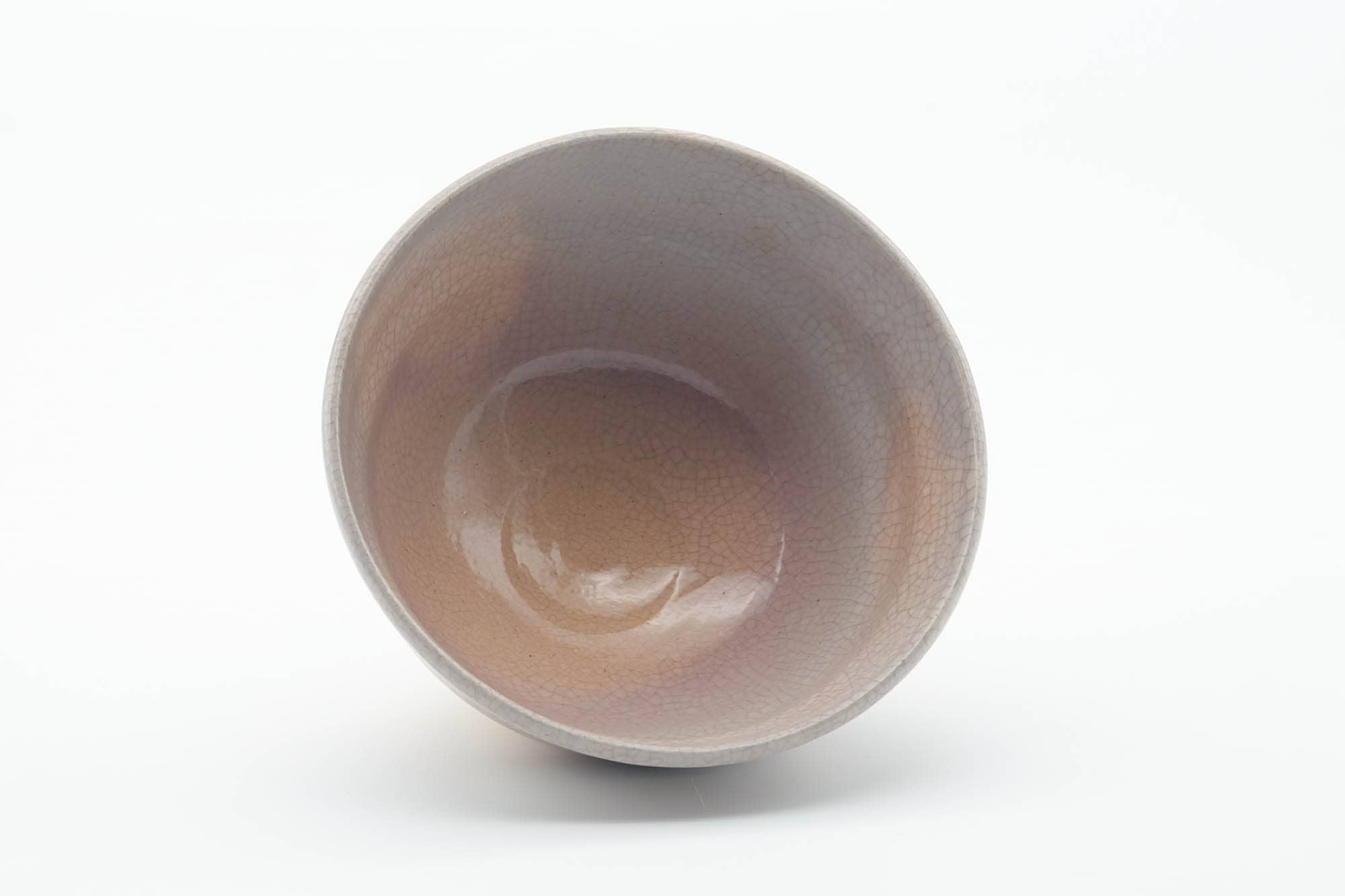 Japanese Matcha Bowl - Beige Pink White Hakeme Glazed Kyo-yaki Chawan - 250ml