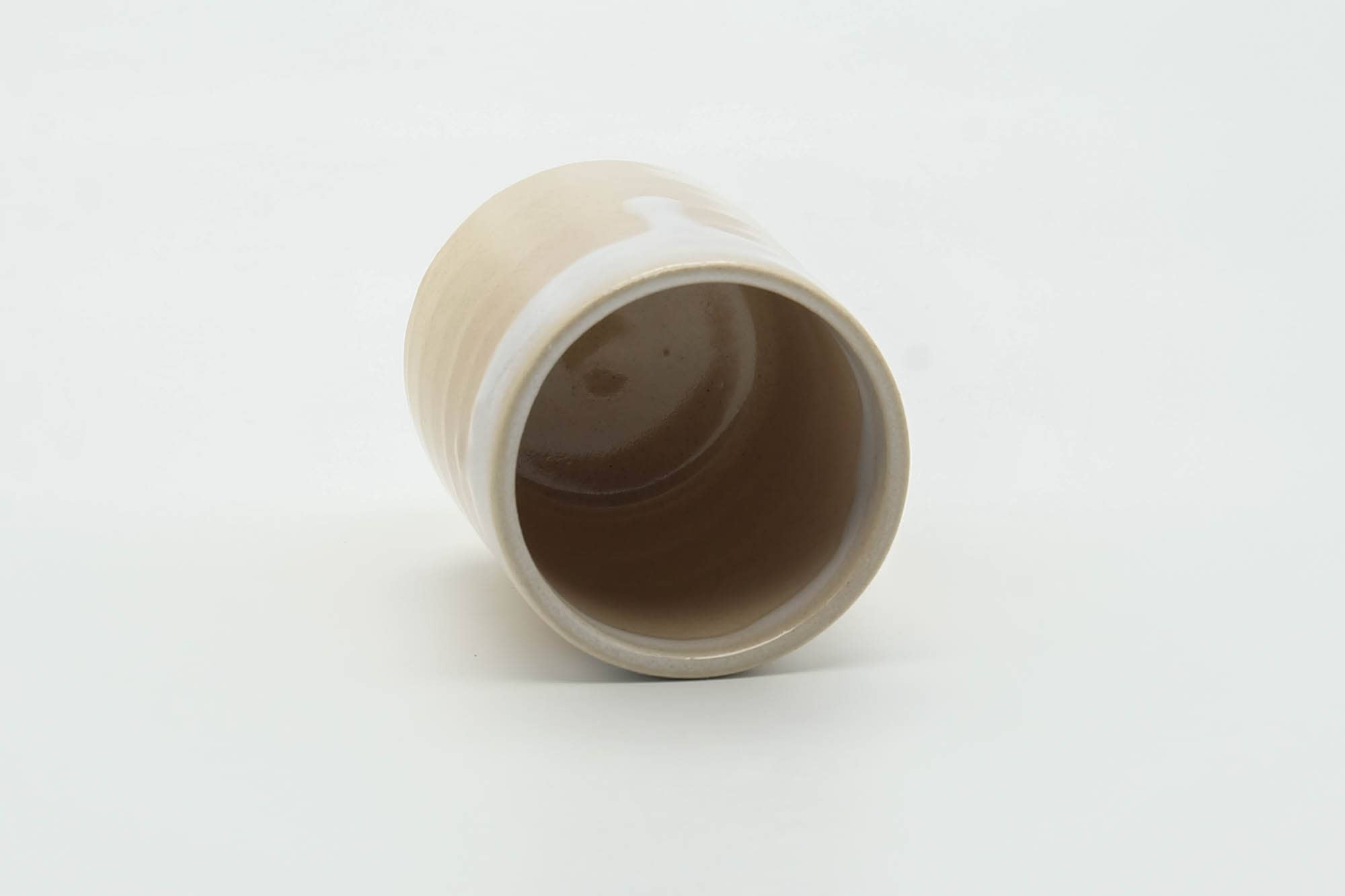 Japanese Teacup - Beige White Drip-Glazed Hagi-yaki Yunomi - 160ml