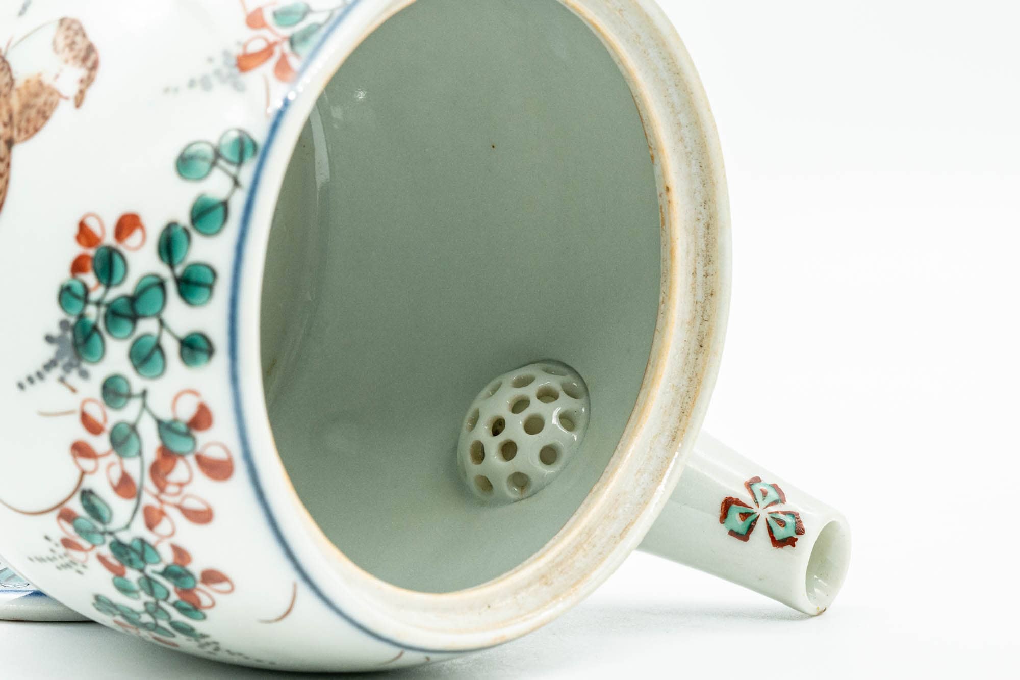 Japanese Kyusu - Birds and Flowers Arita-yaki Debeso Teapot - 360ml