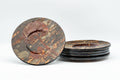 Japanese Chataku - Set of 5 Cherry Bark Fuki Leaf Wooden Tea Saucers