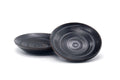 Japanese Chataku - Pair of Black Wooden Tea Saucers
