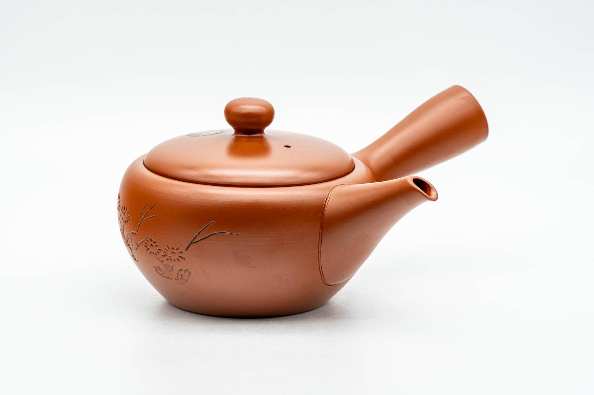 Japanese Tea Set - 順仙 新帯 Junsen Shintai - Engraved Tokoname-yaki Debeso Kyusu Teapot with 2 Yunomi Teacups