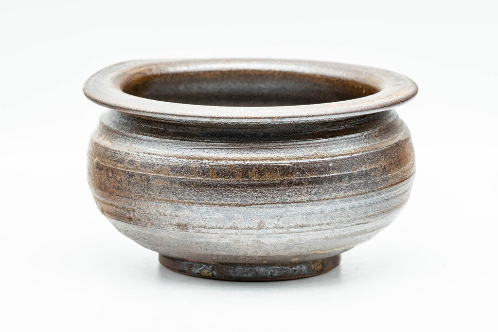 Japanese Kensui - Ash Green Glazed Thumb Indented Shigaraki-yaki Water Bowl - 500ml