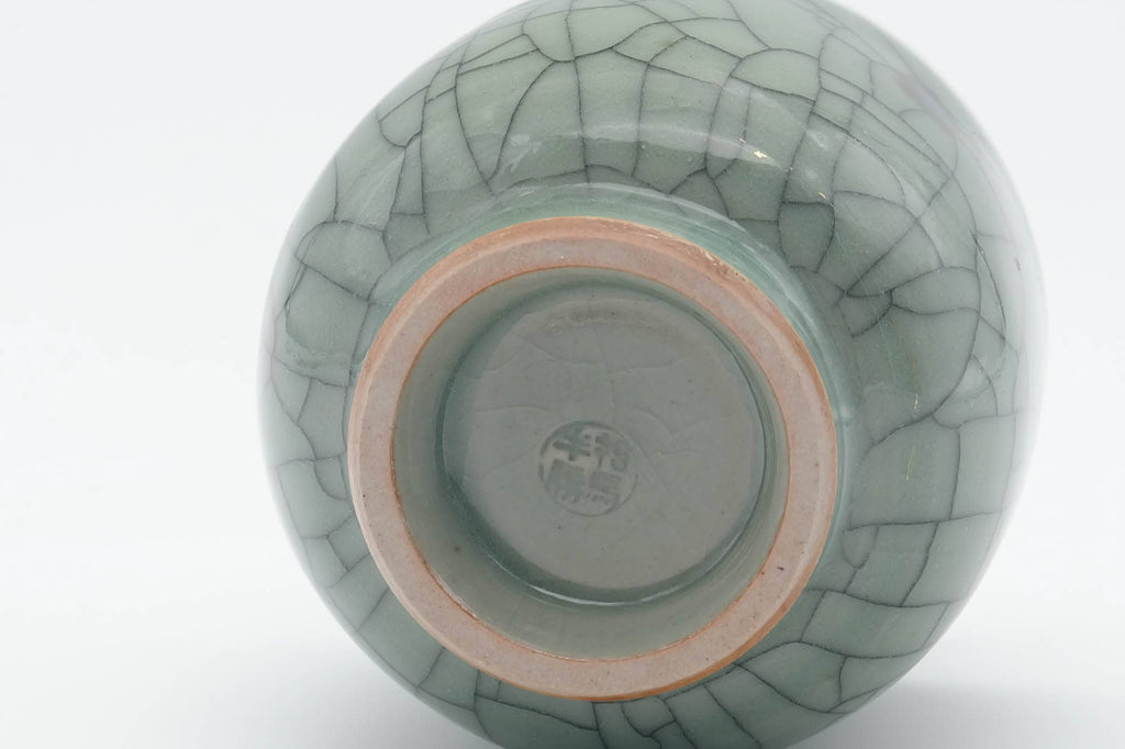 Japanese Teacup - Spotted Green Celadon Glazed Obori Soma-yaki Yunomi - 150ml