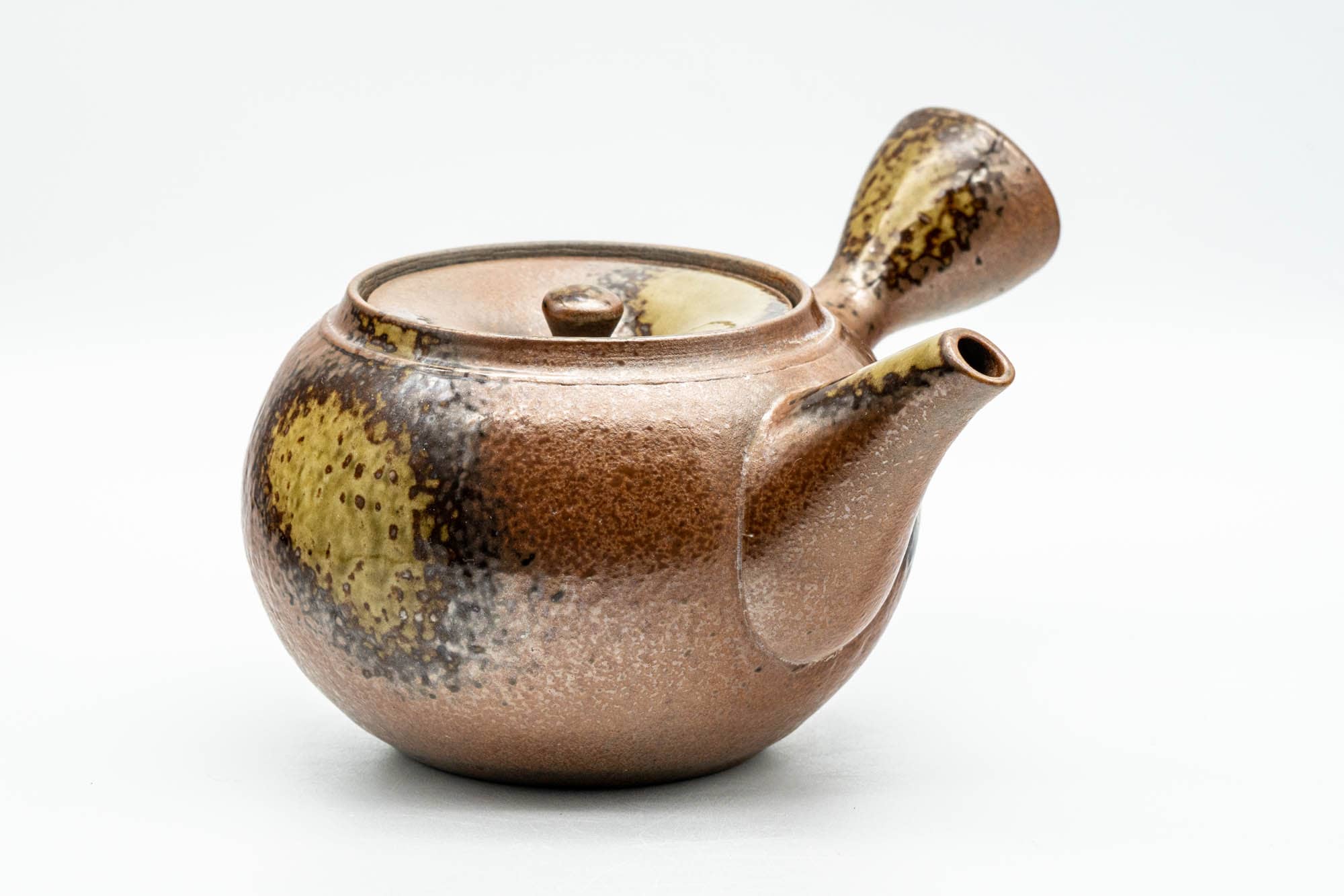 Japanese Kyusu - Ash Green Glazed Shigaraki-yaki Mesh Teapot - 375ml