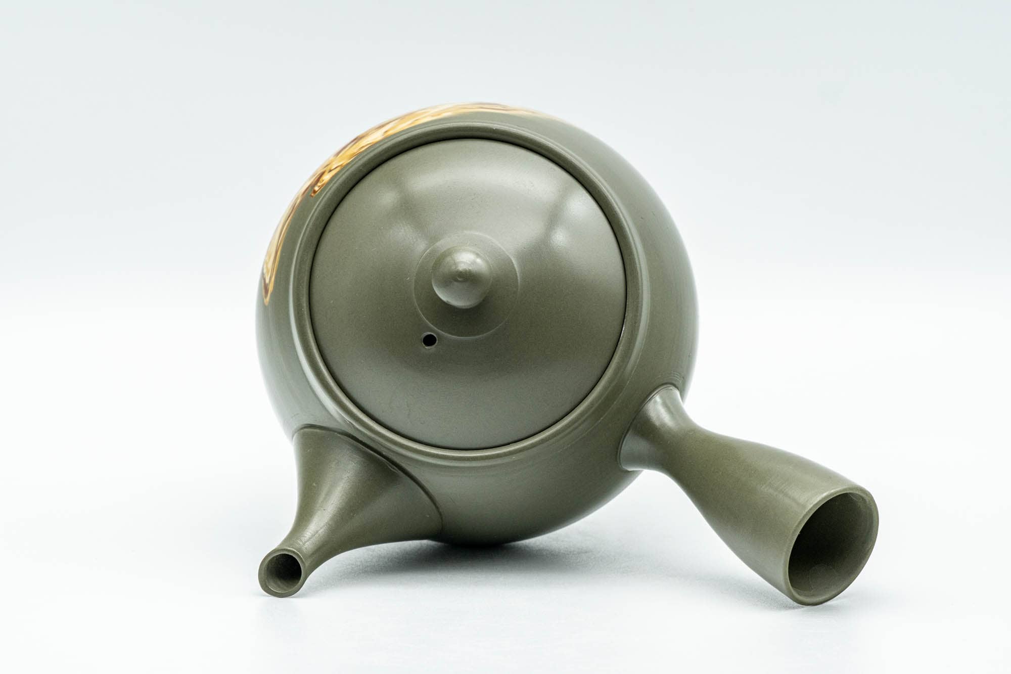 Japanese Kyusu - Gyokko Kiln 玉光 - Green Ryokudei Nerikomi Tokoname-yaki Debeso Teapot - 200ml