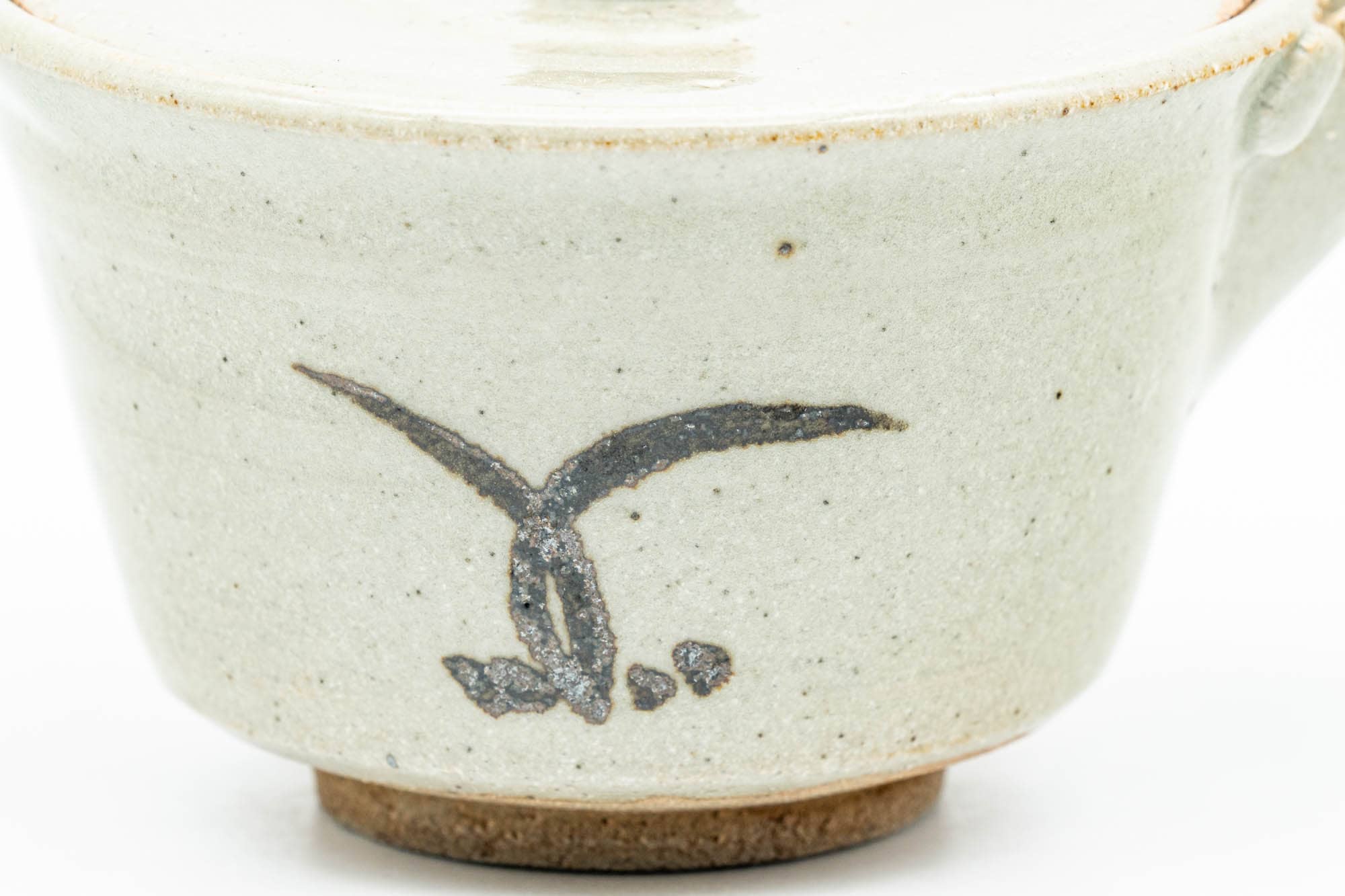 Japanese Kyusu - Long Grass Grey Glazed Karatsu-yaki Do-ake Teapot - 160ml
