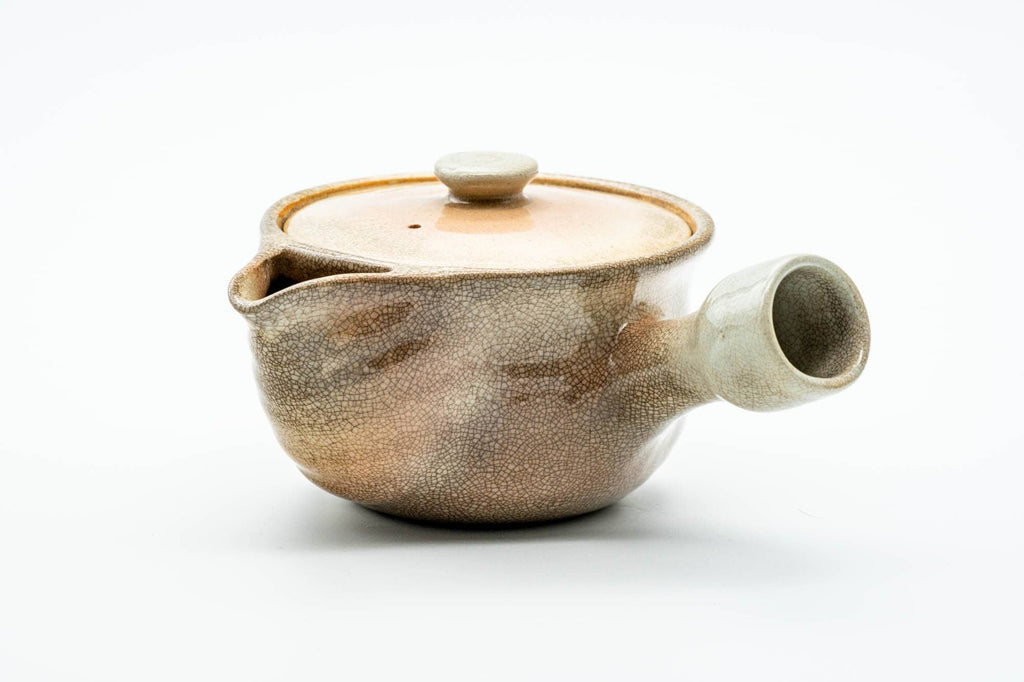 Japanese Kyusu - Weathered Beige Glazed Hagi-yaki Ceramic Filter Teapot - 240ml