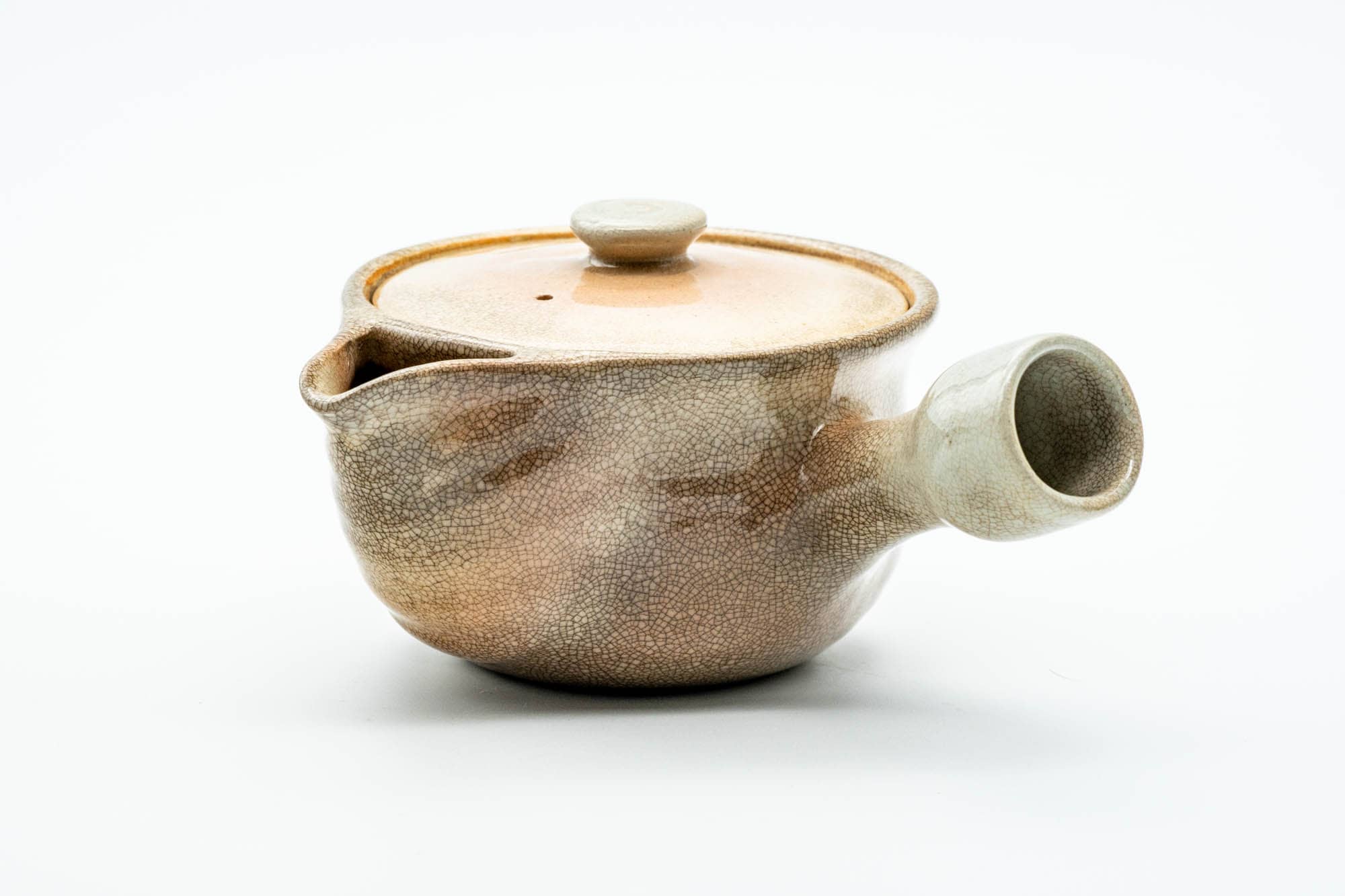 Japanese Kyusu - Weathered Beige Glazed Hagi-yaki Ceramic Filter Teapot - 240ml