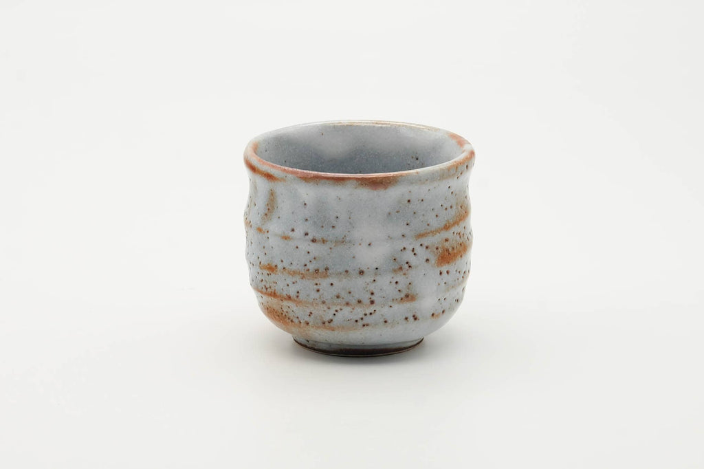 Japanese Teacup - Blue Orange Shino Glazed Mino-yaki Yunomi - 130ml