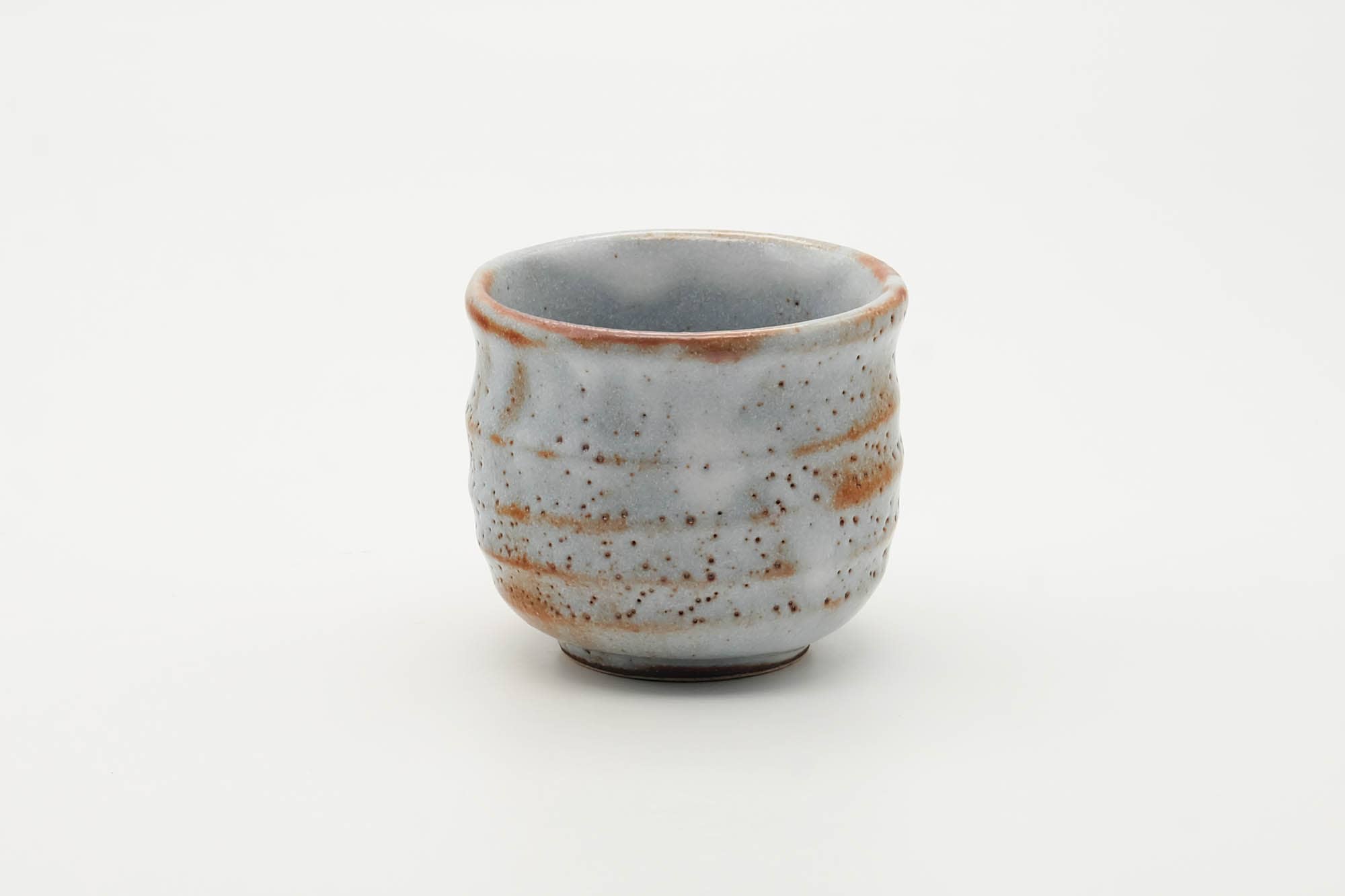 Japanese Teacup - Blue Orange Shino Glazed Mino-yaki Yunomi - 130ml