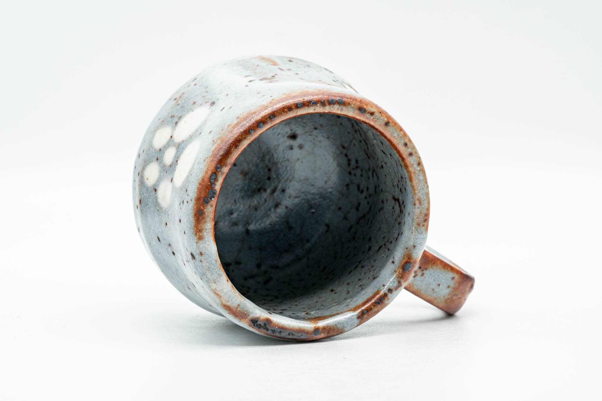 Japanese Teacup - Blue Shino Glazed Ushirode Yunomi - 150ml
