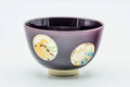 Japanese Matcha Bowl - Purple Geometric Kyo-yaki Chawan - 300ml