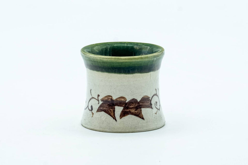 Japanese Futaoki - Green Drip-Glazed Oribe-yaki Lid and Ladle Rest