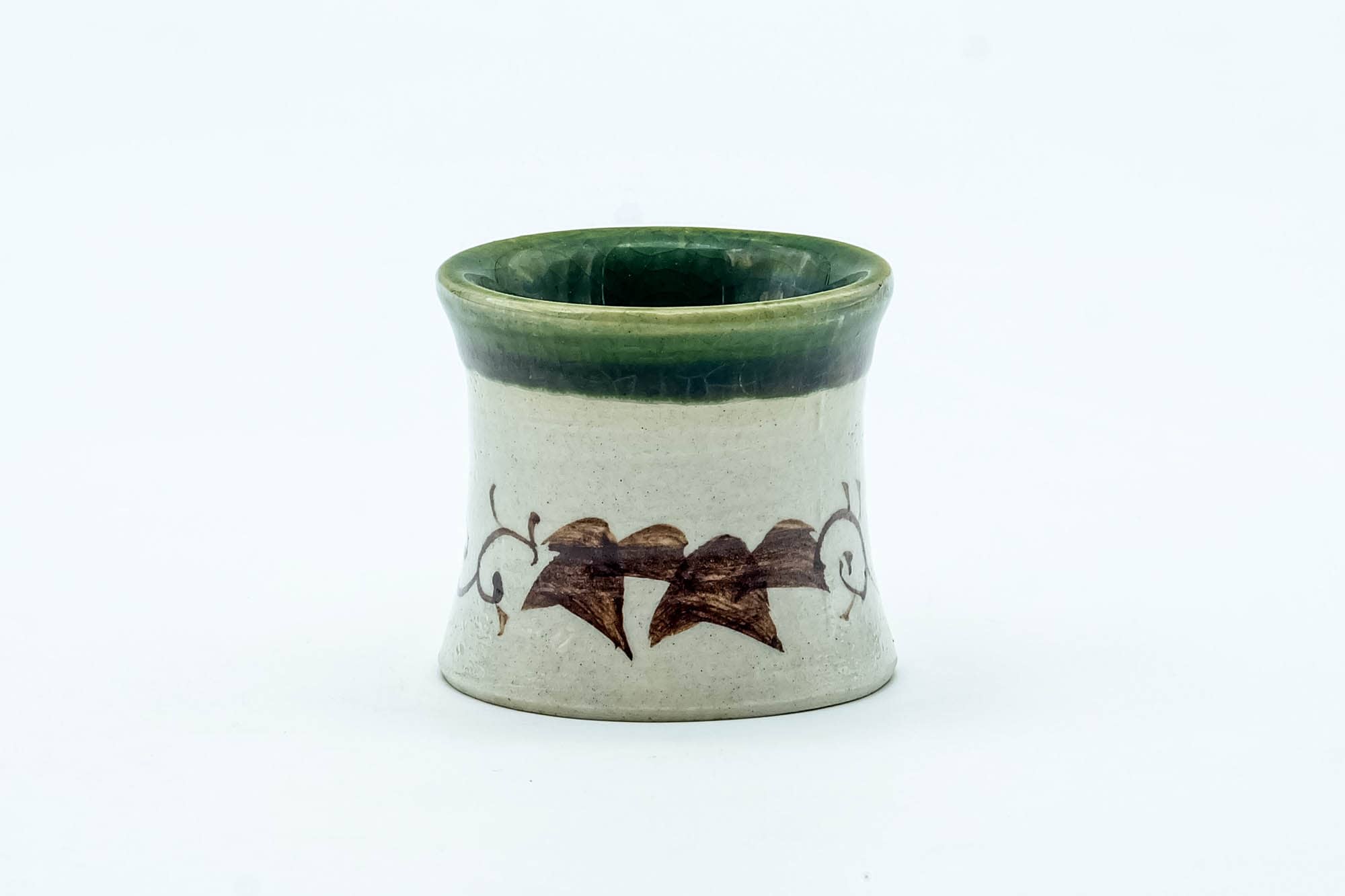 Japanese Futaoki - Green Drip-Glazed Oribe-yaki Lid and Ladle Rest