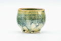 Japanese Teacup - Green Yellow Hare's Fur Drip-Glazed Yunomi - 100ml