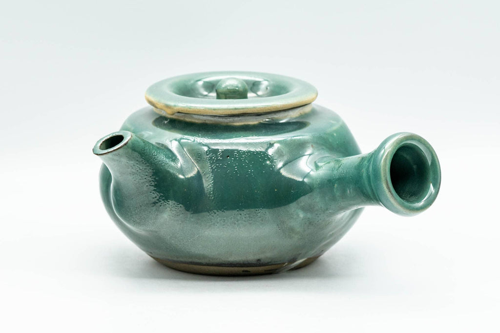 Japanese Kyusu - Jade Green Glazed Onta-yaki Do-ake Teapot - 275ml