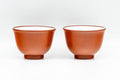 Japanese Teacups - Pair of White Inner-Glazed Tokoname-yaki Guinomi - 55ml