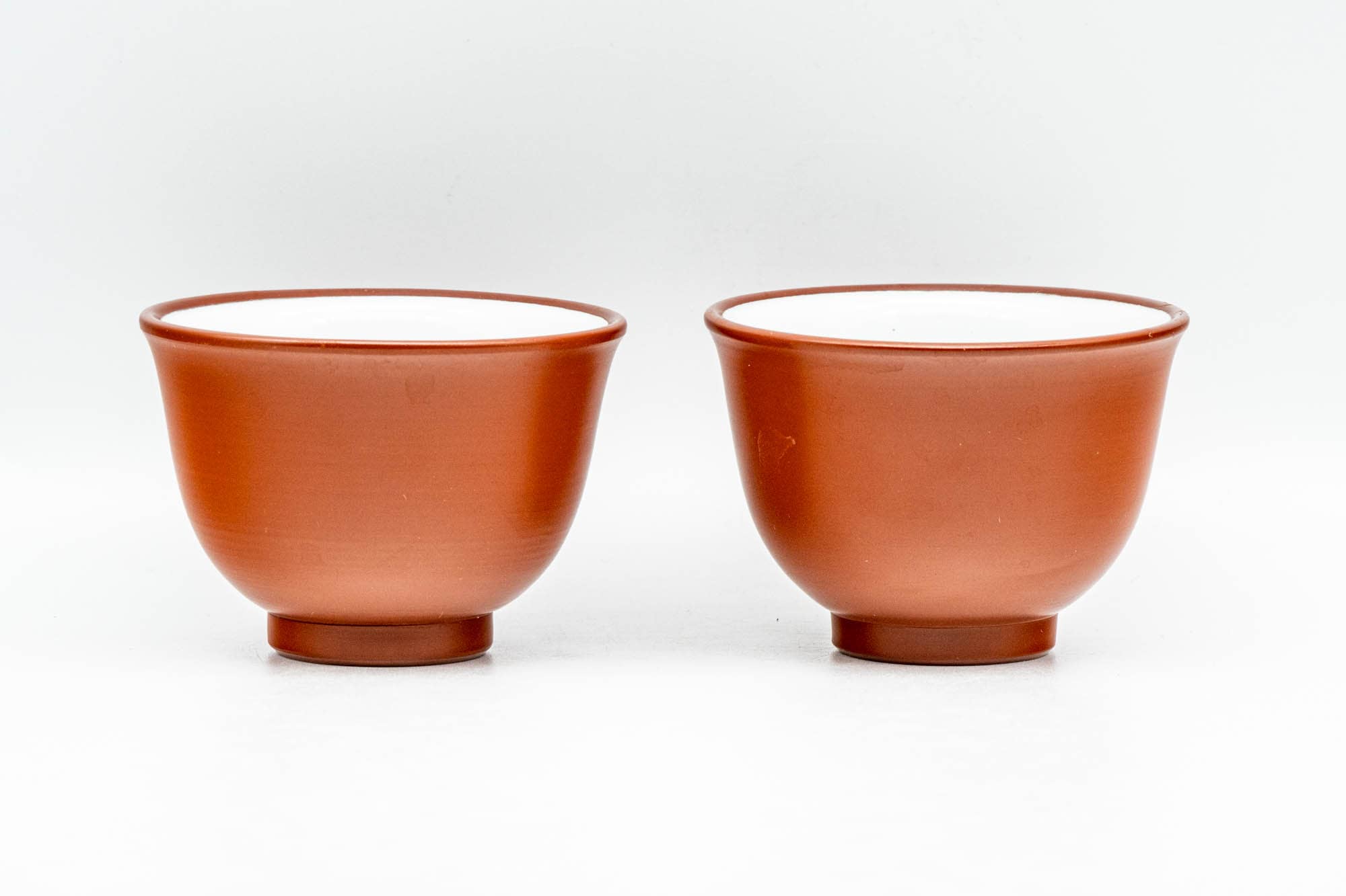 Japanese Teacups - Pair of White Inner-Glazed Tokoname-yaki Guinomi - 55ml