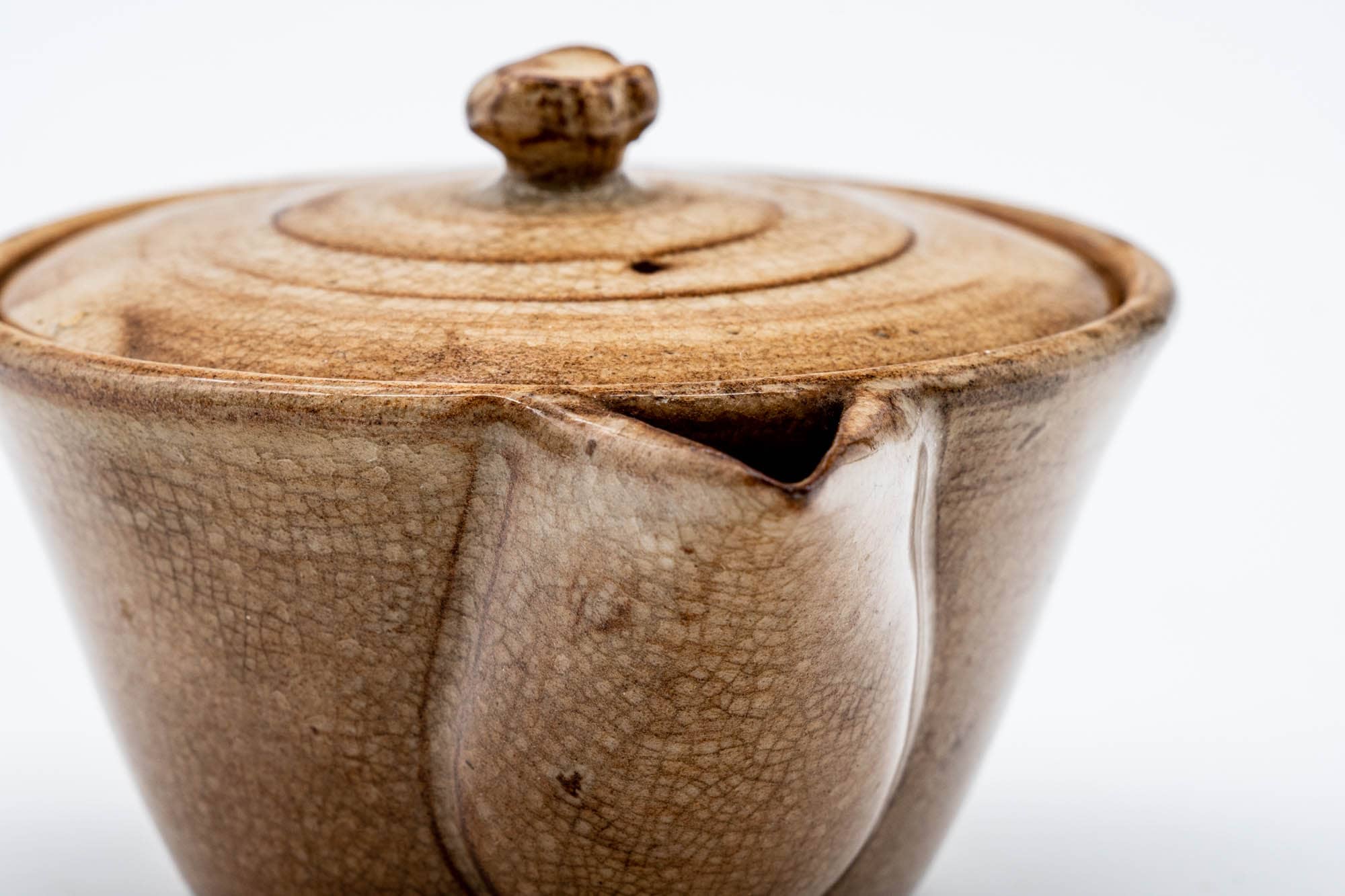 Japanese Houhin - Weathered Beige Glazed Hagi-yaki Handleless Teapot - 100ml