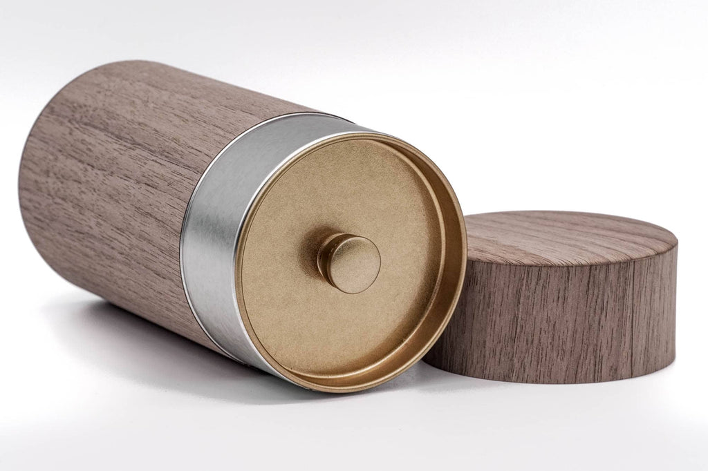 Walnut Wood Veneer Tea Canister - 200g