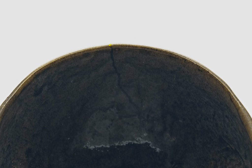 Japanese Matcha Bowl - 火山 - Kintsugi Abstract Grey-Brown Glazed Hand-built Chawan - 300ml