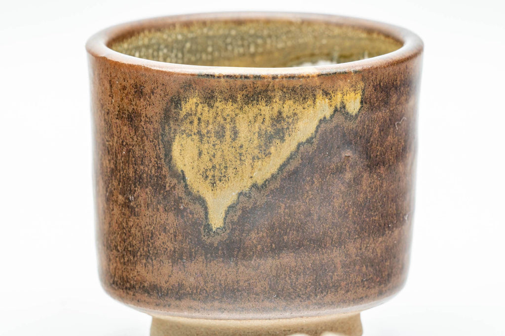 Japanese Teacup - Brown Drip- and White Inner-Glazed Yunomi - 100ml