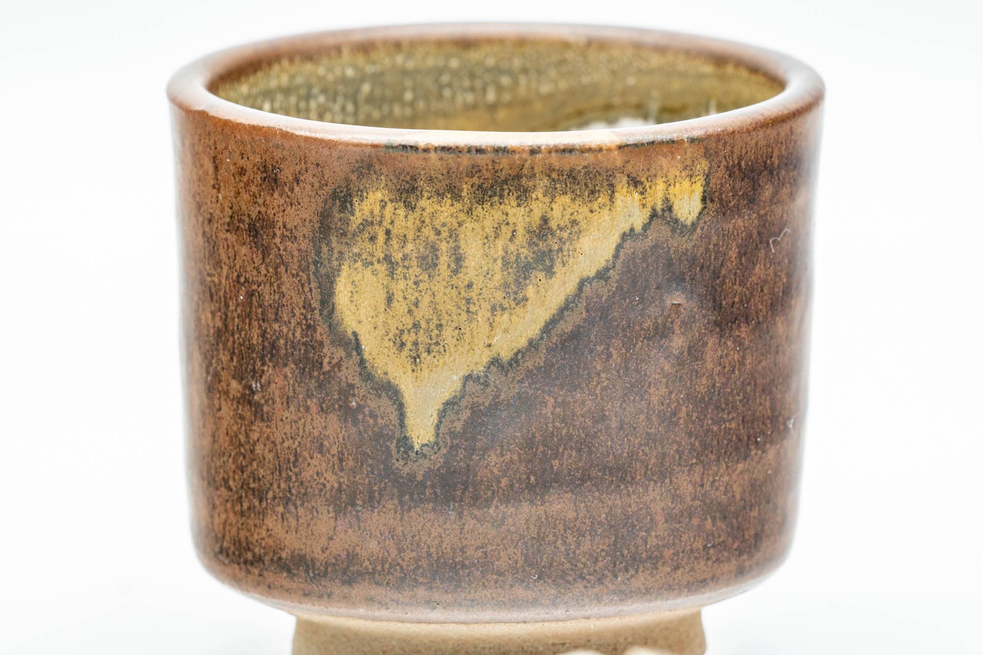 Japanese Teacup - Brown Drip- and White Inner-Glazed Yunomi - 100ml