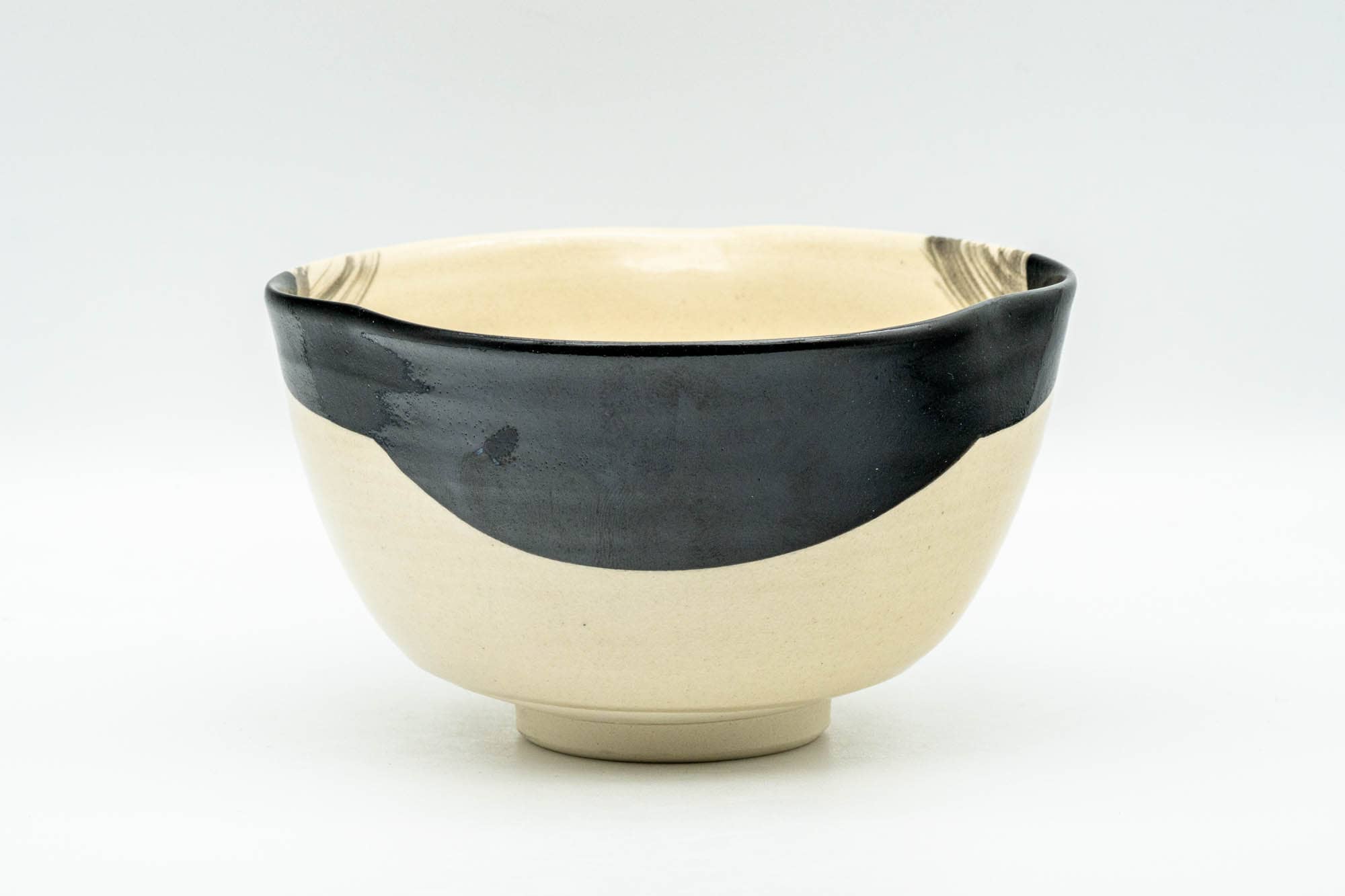 Japanese Matcha Bowl - Otafuku Okame Themed Kyo-yaki Chawan with Wooden Gift Box - 300ml