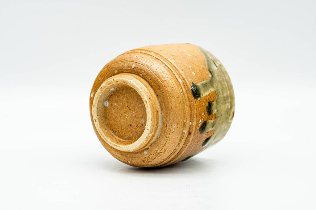 Japanese Teacup - Orange Green Drip-Glazed Shigaraki-yaki Yunomi - 120ml