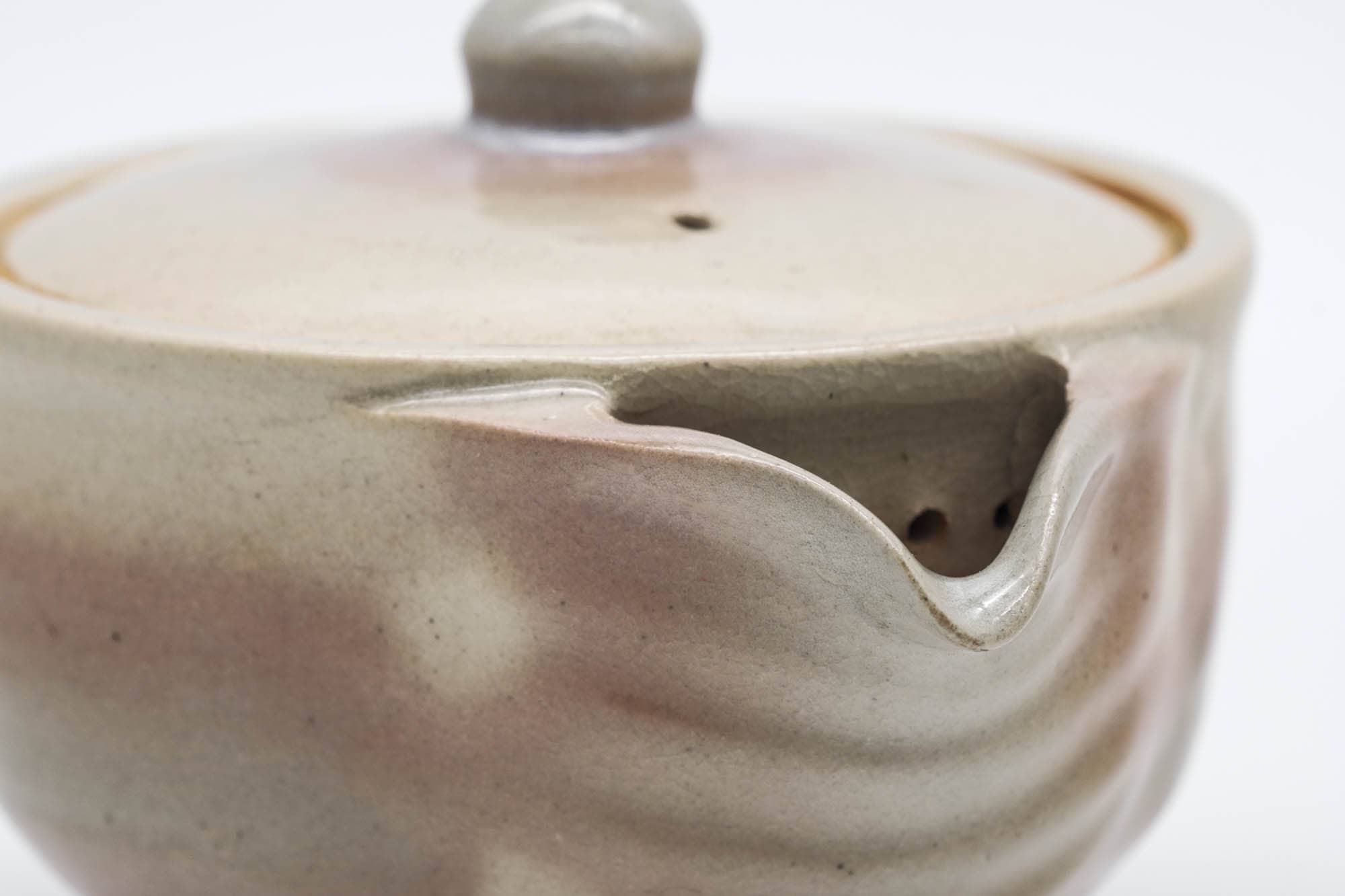 Japanese Houhin - Beige Pink Glazed Hagi-yaki Handle-less Teapot - 100ml
