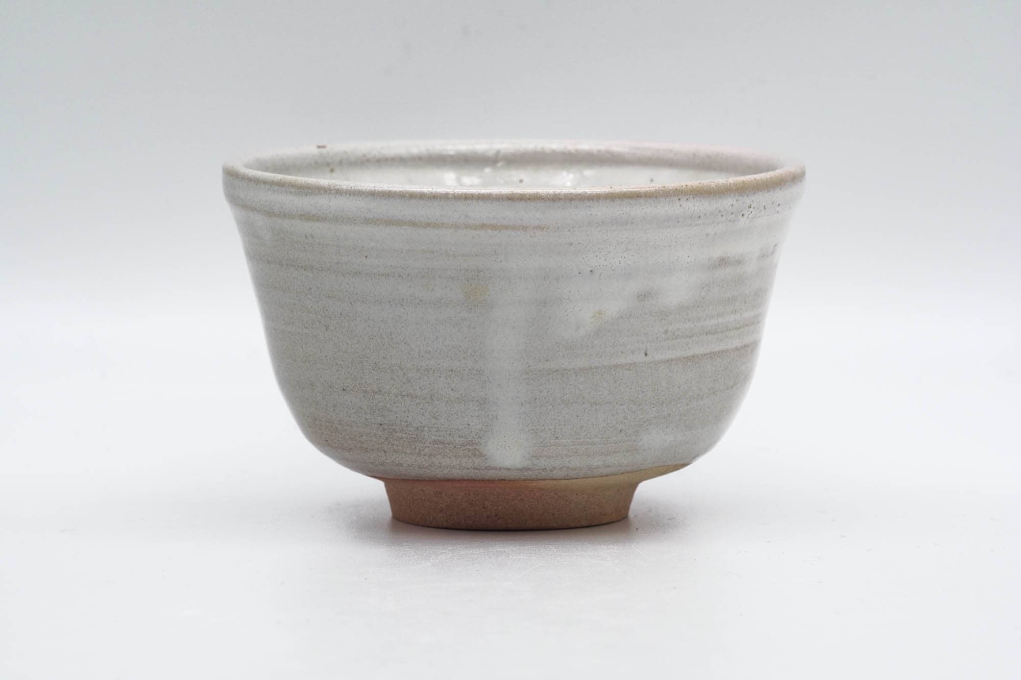 Japanese Matcha Bowl - Milky White Drip-Glazed Chawan - 250ml
