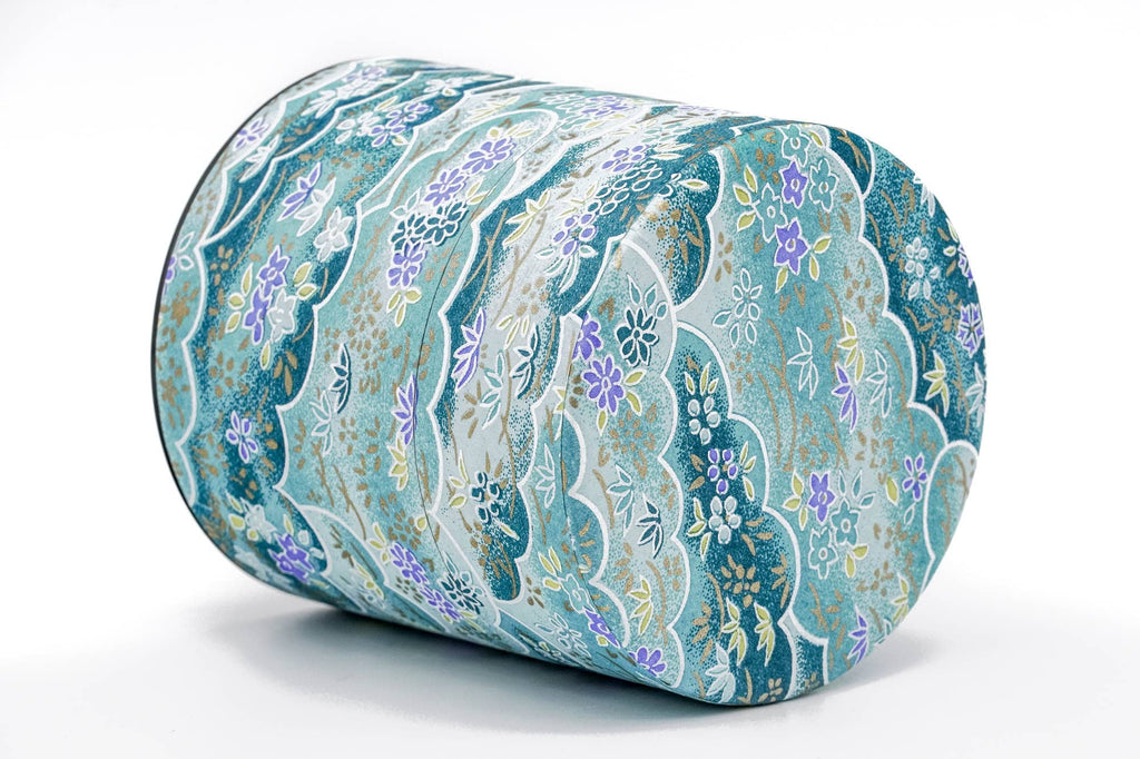 Turquoise Floral Washi Tea Canister - 150g