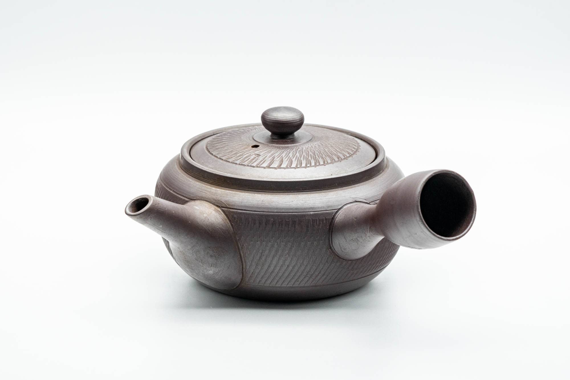 Japanese Kyusu - Engraved Banko-yaki Obi-ami 360 Strainer Teapot - 325ml