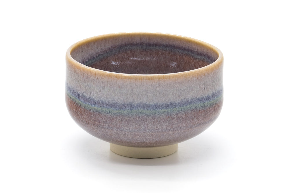 Japanese Matcha Bowl - 林山窯 Rinzan Kiln - Blue Gradient Kiyomizu Chawan - 450ml