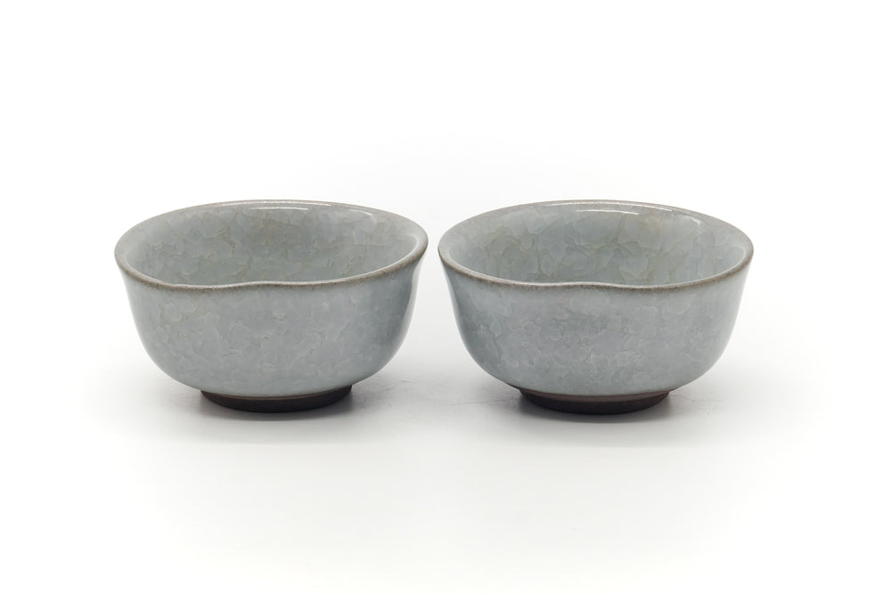 Japanese Teacups - Pair of Grey Celadon Yunomi - 170ml