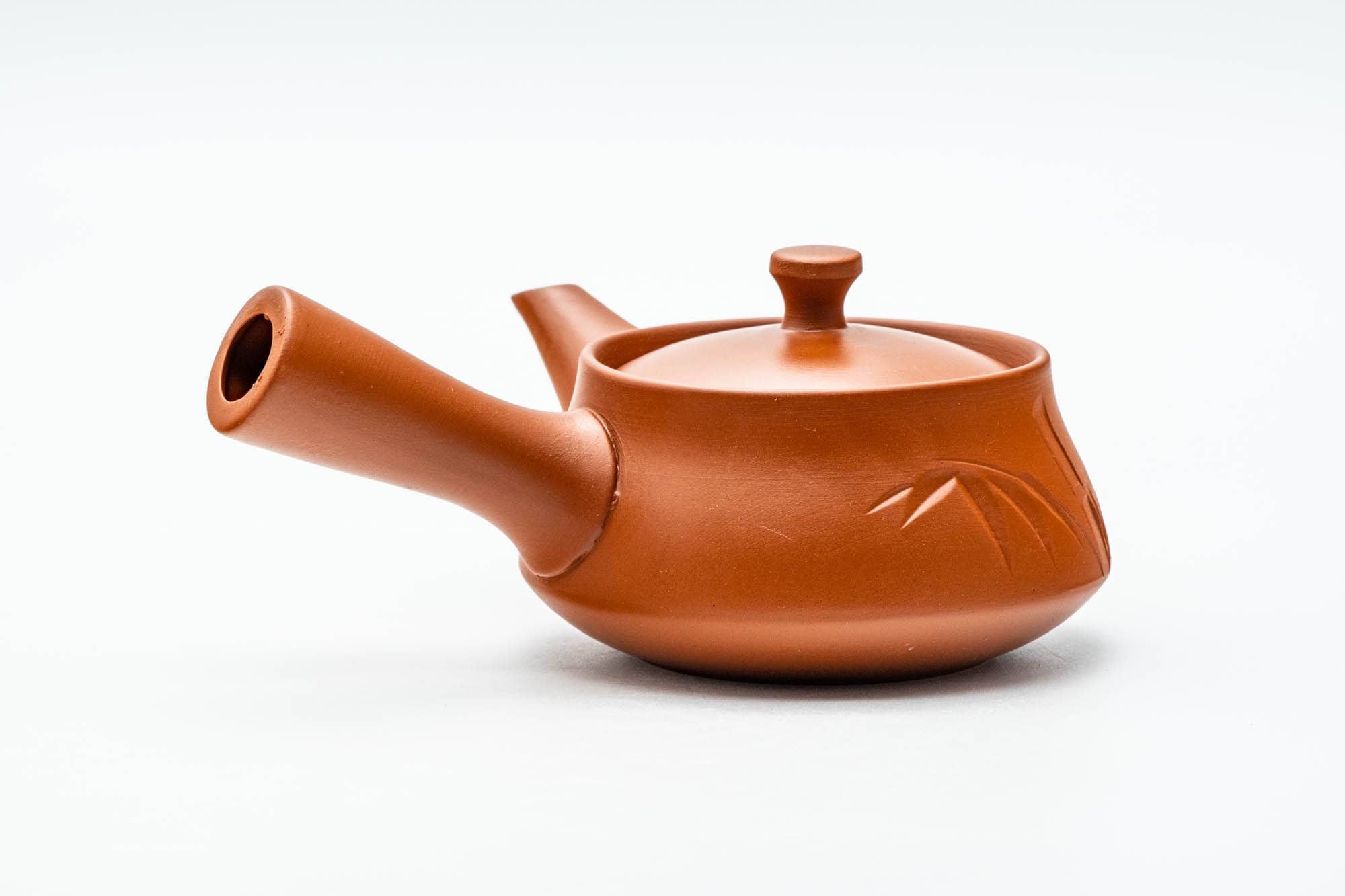 Japanese Tea Set - Bamboo Engraved Tokoname-yaki Kyusu Teapot with 5 Yunomi Teacups