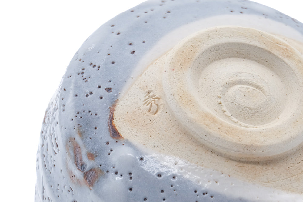 Japanese Matcha Bowl - 加藤秀山 Katou Hideyama - Blue Shino Mino Chawan - 500ml
