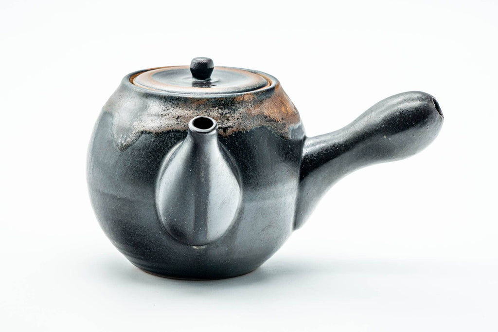 Japanese Kyusu - Matte Black Drip-Glazed Ceramic Filter Teapot - 360ml