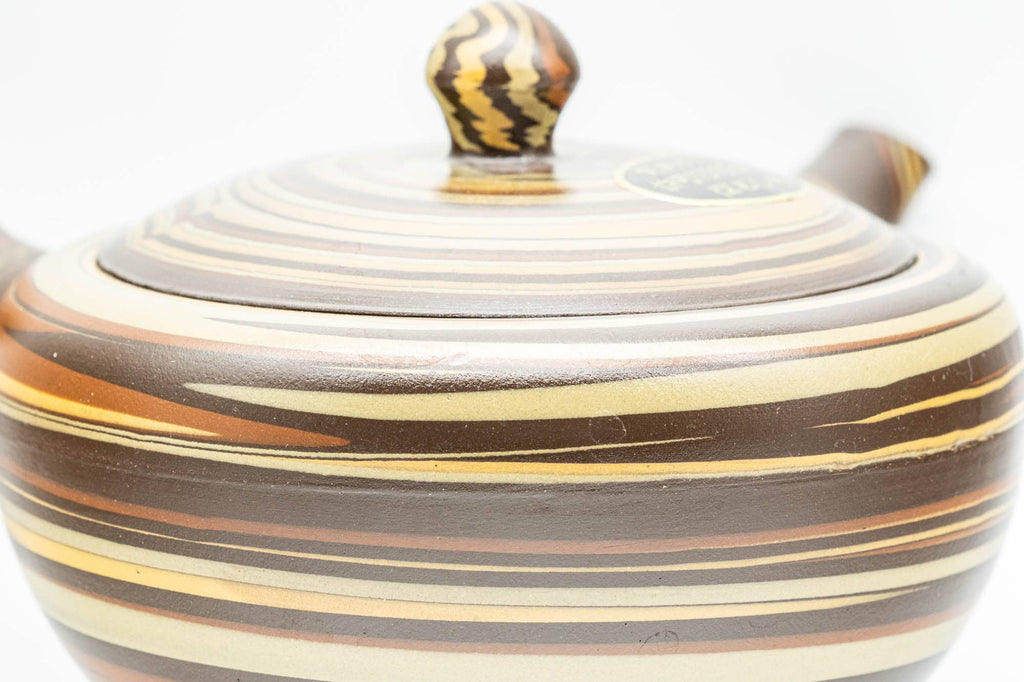Japanese Kyusu - 伸康 Nobuyasu - Nerikomi Tokoname-yaki Teapot - 275ml